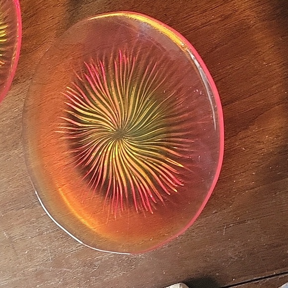 Vintage Amberina Starburst Plates set of 4 - Picture 1 of 6